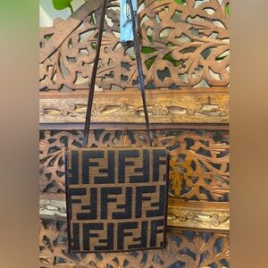 *Rare* Vintage Fendi Compact Zucca Crossbody Wallet